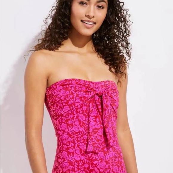 New Vineyard Vines Winter Garden Strapless One Piece Bathing Suit M - Picture 5 of 13